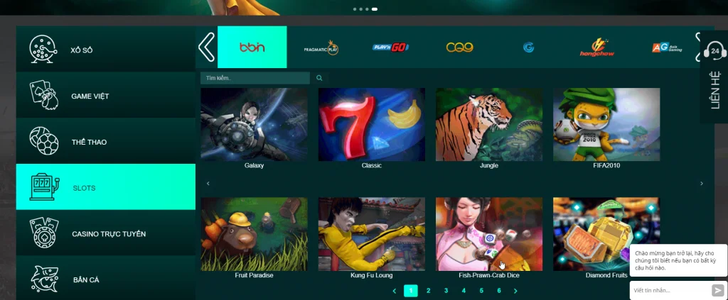 Slot game tại trong danh mục trò chơi